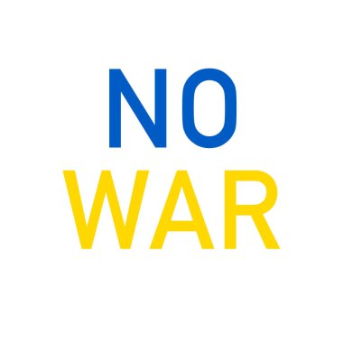 No war icon Ukraine flag colours