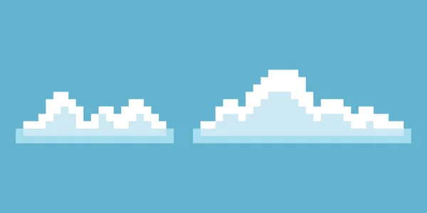 Pixel Cloud Icons Simple Design — Stockvector