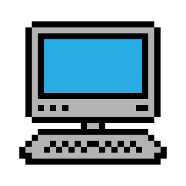 Computer Pixel Icon Simple Design — стоковый вектор