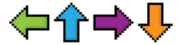 Arrow Pixel Icon Set Simple Design — Vector de stock