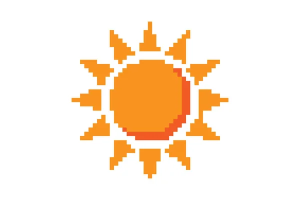 Desain Sederhana Ikon Matahari Piksel - Stok Vektor