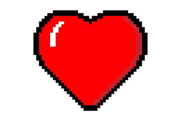 Pixel Heart Icon Simple Design — Stok Vektör