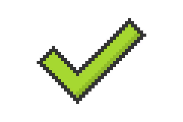 Pixel Check Mark Icon Simple Design — Stockvector