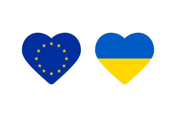 Ucrania Con Banderas Rusia Fondo — Vector de stock