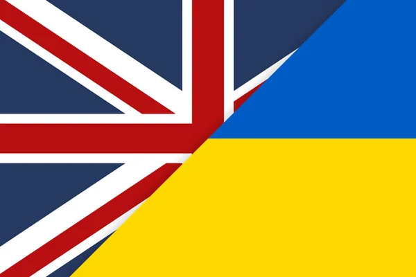 悬挂乌克兰国旗的联合王国 — 图库矢量图片