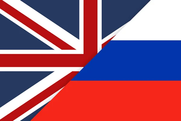 Reino Unido Rusia Banderas — Vector de stock