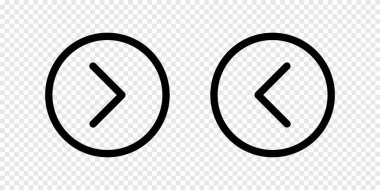 Şeffaf arkaplanda sol ve sağ ok simgeleri