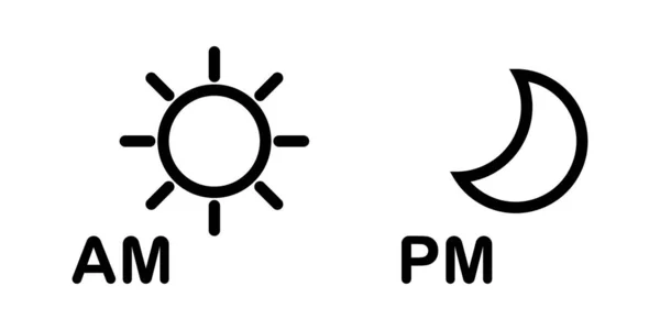 AM ve PM simgeleri. Güneş ve ay
