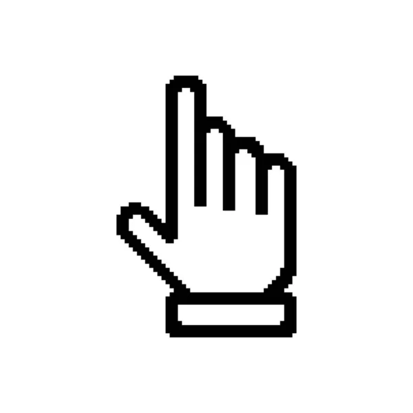 Pixel Cursor Mano Icono Símbolo — Archivo Imágenes Vectoriales