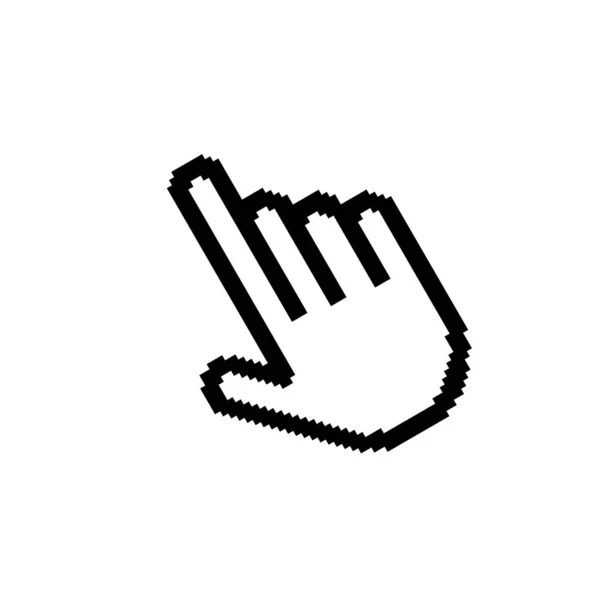 Pixel Cursor Hand Pictogram Symbool — Stockvector