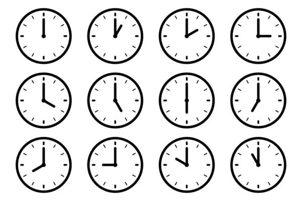 Zestaw Symboli Zegara Czasowego — Wektor stockowy