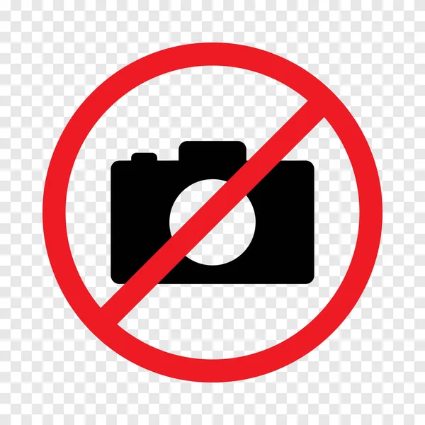 いいえカメラの写真のサインアイコンシンプルなデザイン — ストックベクタ