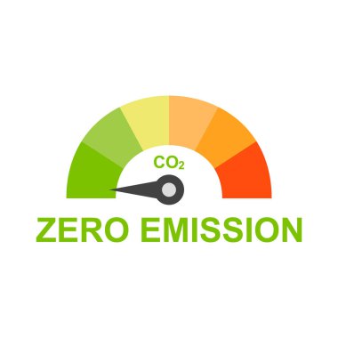 Sıfır emisyon CO2 hız göstergesi simgesi