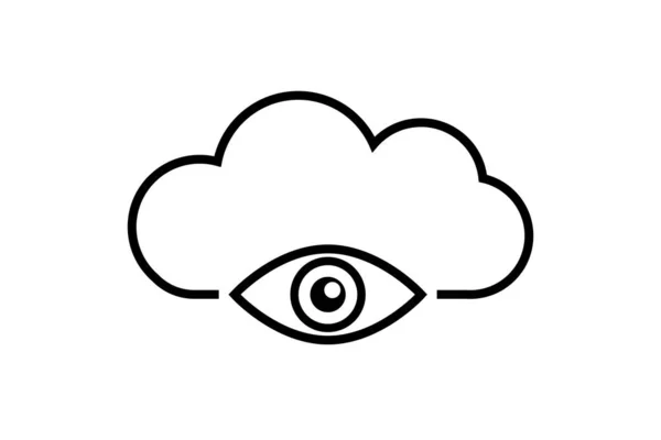 Cloud Eye Icon Simple Design — Archivo Imágenes Vectoriales