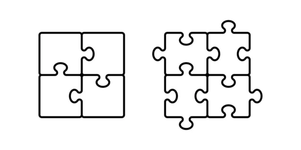 Puzzle Ícone Conjunto Design Simples —  Vetores de Stock