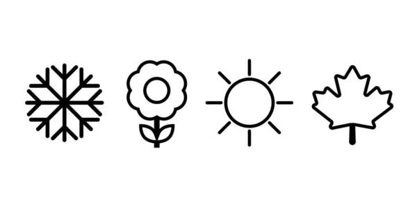 Символы Сезона Простой Дизайн — стоковый вектор
