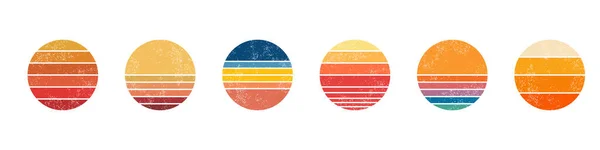 Retro Sunset Collection Icon Set — Vector de stock