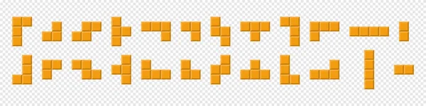 Tetris Şekil Simgesi Seti — Stok Vektör