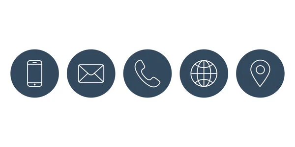 Contacts Line Icon Set Simple Design — Vector de stock
