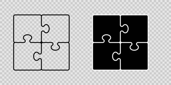 Puzzle Icona Set Design Semplice — Vettoriale Stock