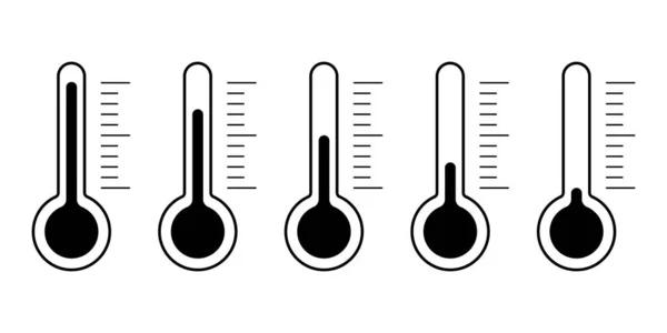 Thermometer Symbol Setzt Einfaches Design — Stockvektor