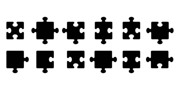 Puzzle Ícone Conjunto Design Simples —  Vetores de Stock