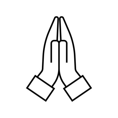 Prayer hands icon line style. Christian icon
