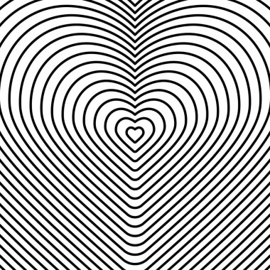 Heart love line background op art