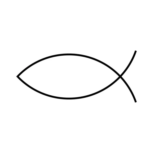 Christian Icon Fish Line Style — Vetor de Stock