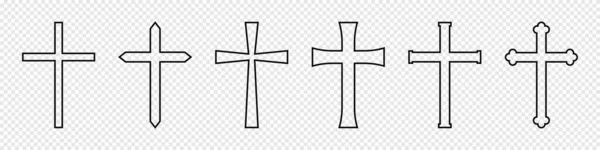 Christian Cross Icon Simple Design — ストックベクタ