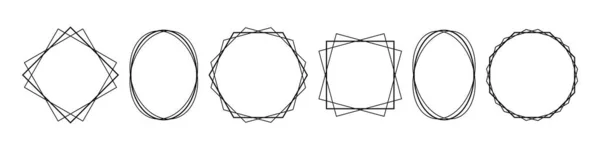 Geometric Abstract Frame Set Icons — 图库矢量图片