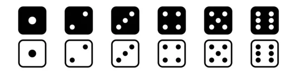 Game Dice Icon Set Simple Design — Vettoriale Stock