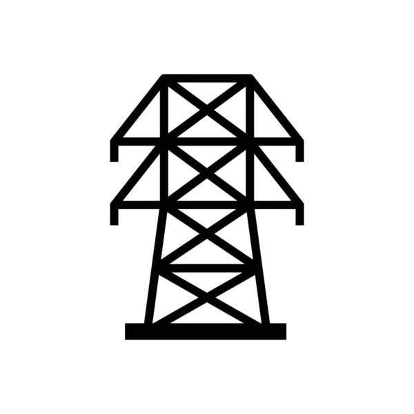 Elektriciteitspaal Infrastructuur Concept Pictogrammen — Stockvector