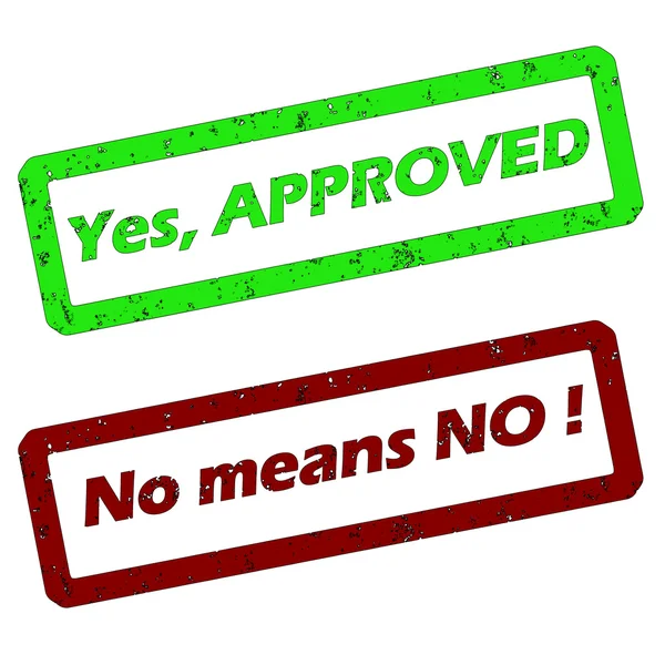 Yes no means no stamp — Stock Vector