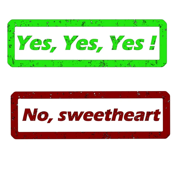 Yes yes no stamps — Stock Vector