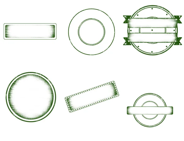 Definir carimbos verdes vazios —  Vetores de Stock