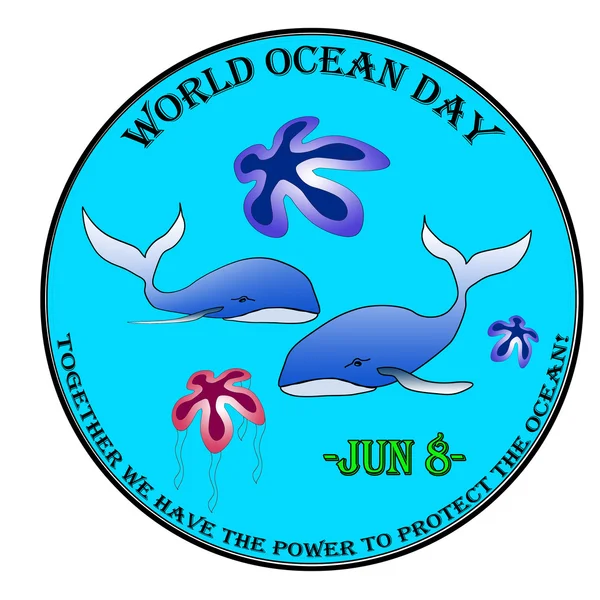 Παγκόσμια ημέρα ωκεανών — Διανυσματικό Αρχείο
