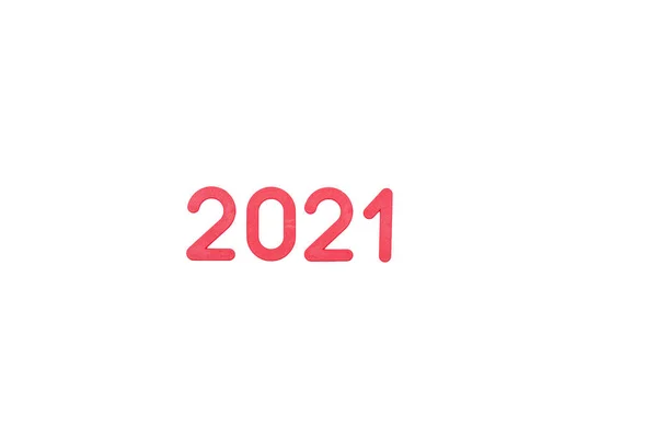 Nummer Jaar 2021 Geïsoleerd Witte Achtergrond — Stockfoto