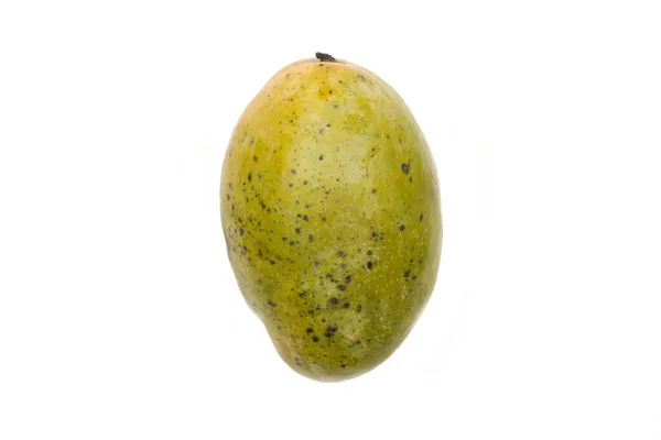 Beyaz Arkaplanda Yeşil Sarı Mango Izole Edilmiş — Stok fotoğraf