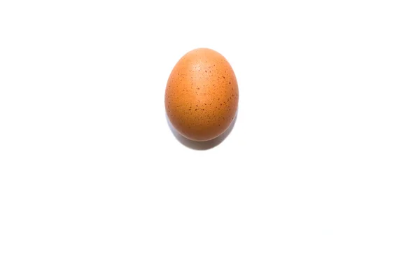 Yumurta Beyaza Izole Edilmiş Beyaz Arka Planda Bir Tavuk Yumurtası — Stok fotoğraf