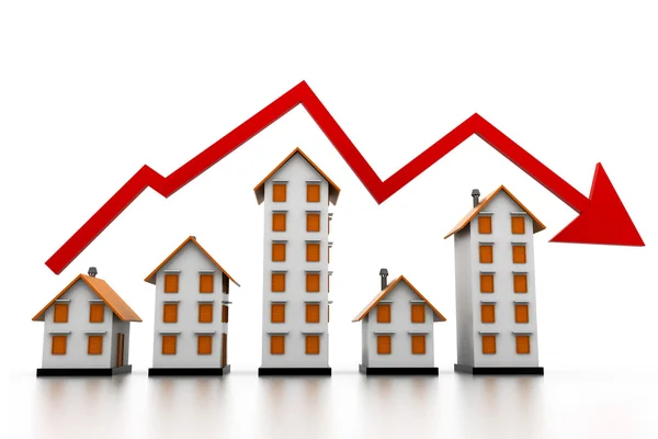Graph of the housing market — Stock Photo, Image