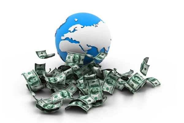 Globe and money — Stock Photo, Image