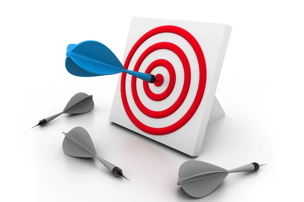 One dart hitting the target — Stock Photo, Image