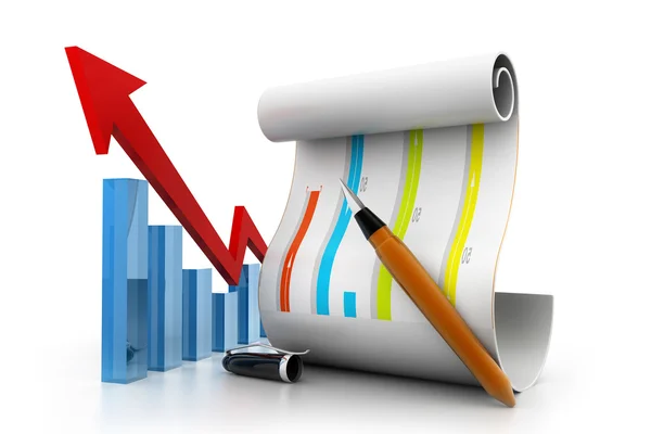 Gráfico de negocio y gráfico — Foto de Stock