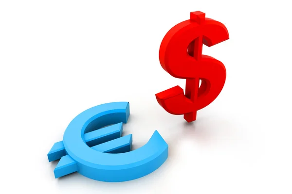 Dollar and euro currency symbols — Stock Photo, Image
