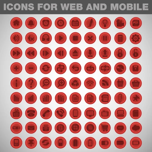 Icônes web rouges — Image vectorielle