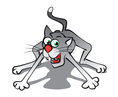 kızgın bir kedi. vektör çizim