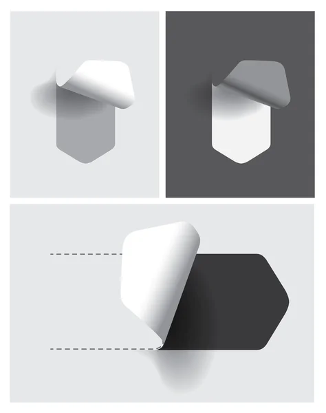 Papper klistermärken för olika mål. uppsättning vektor illustrationer — Stock vektor
