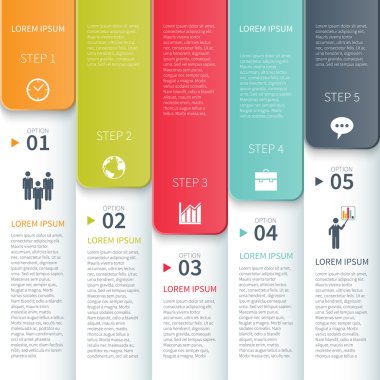 Modern minimalist multicolour infographics şablonu