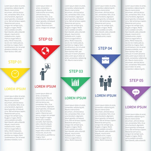 Modern Minimalistic Multicolor Infographic Template — Stock Vector